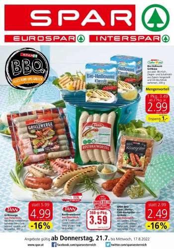 Angebote SPAR - 21.7.2022 - 17.8.2022.