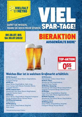 Angebote Metro - 28.7.2022 - 30.7.2022.