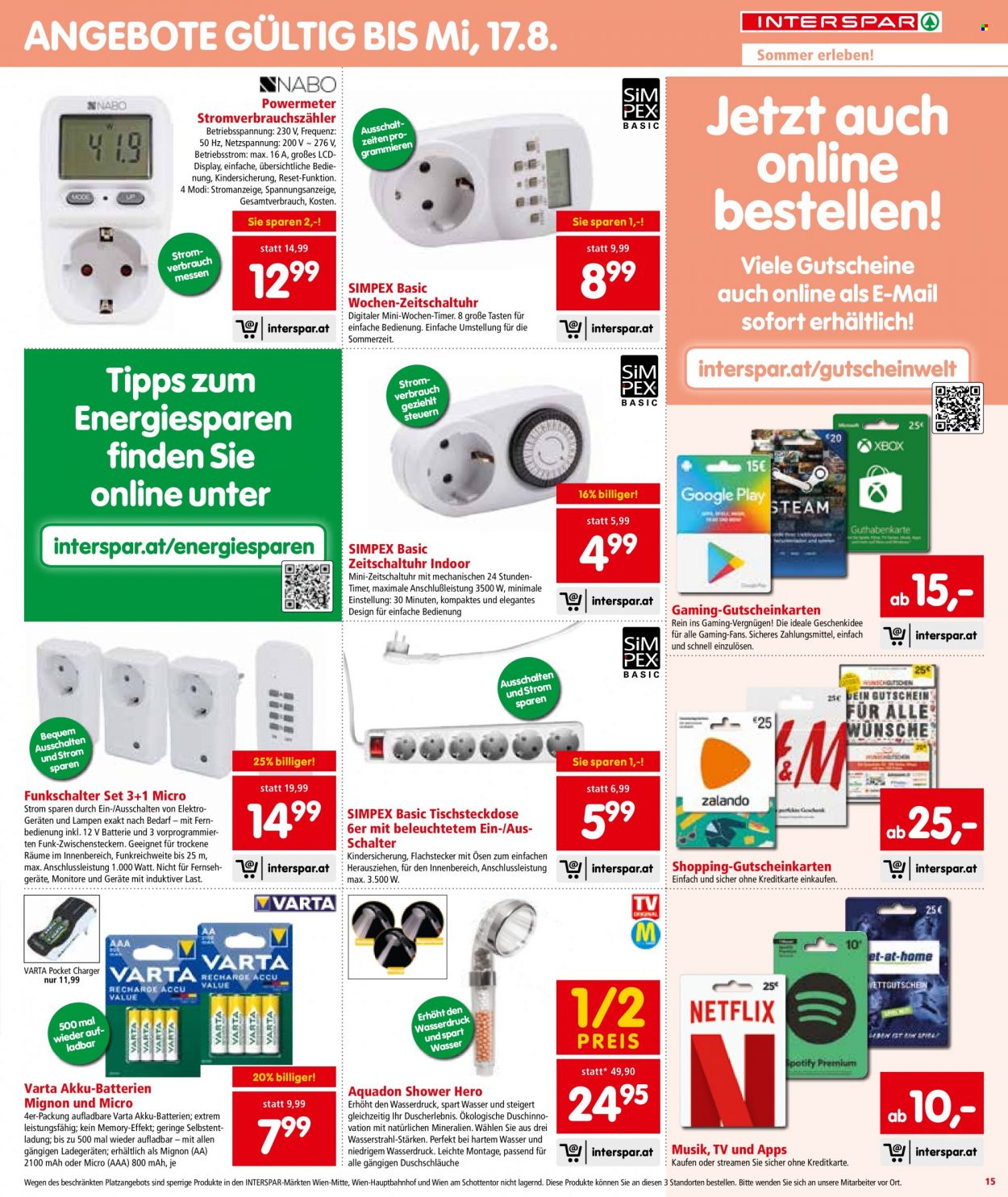 Angebote INTERSPAR - 28.7.2022 - 10.8.2022. Seite 15