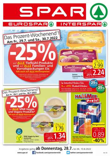 Angebote INTERSPAR - 28.7.2022 - 10.8.2022.