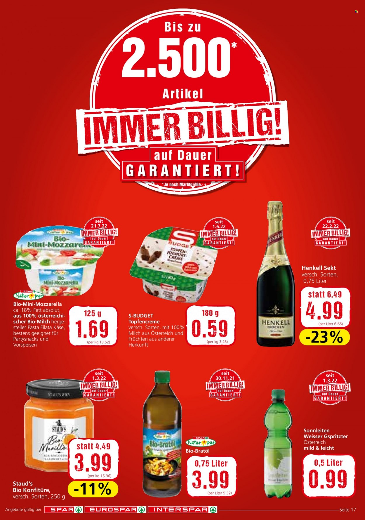 Angebote INTERSPAR - 28.7.2022 - 10.8.2022. Seite 17
