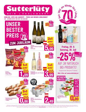 Angebote Sutterlüty - 28.7.2022 - 2.8.2022.