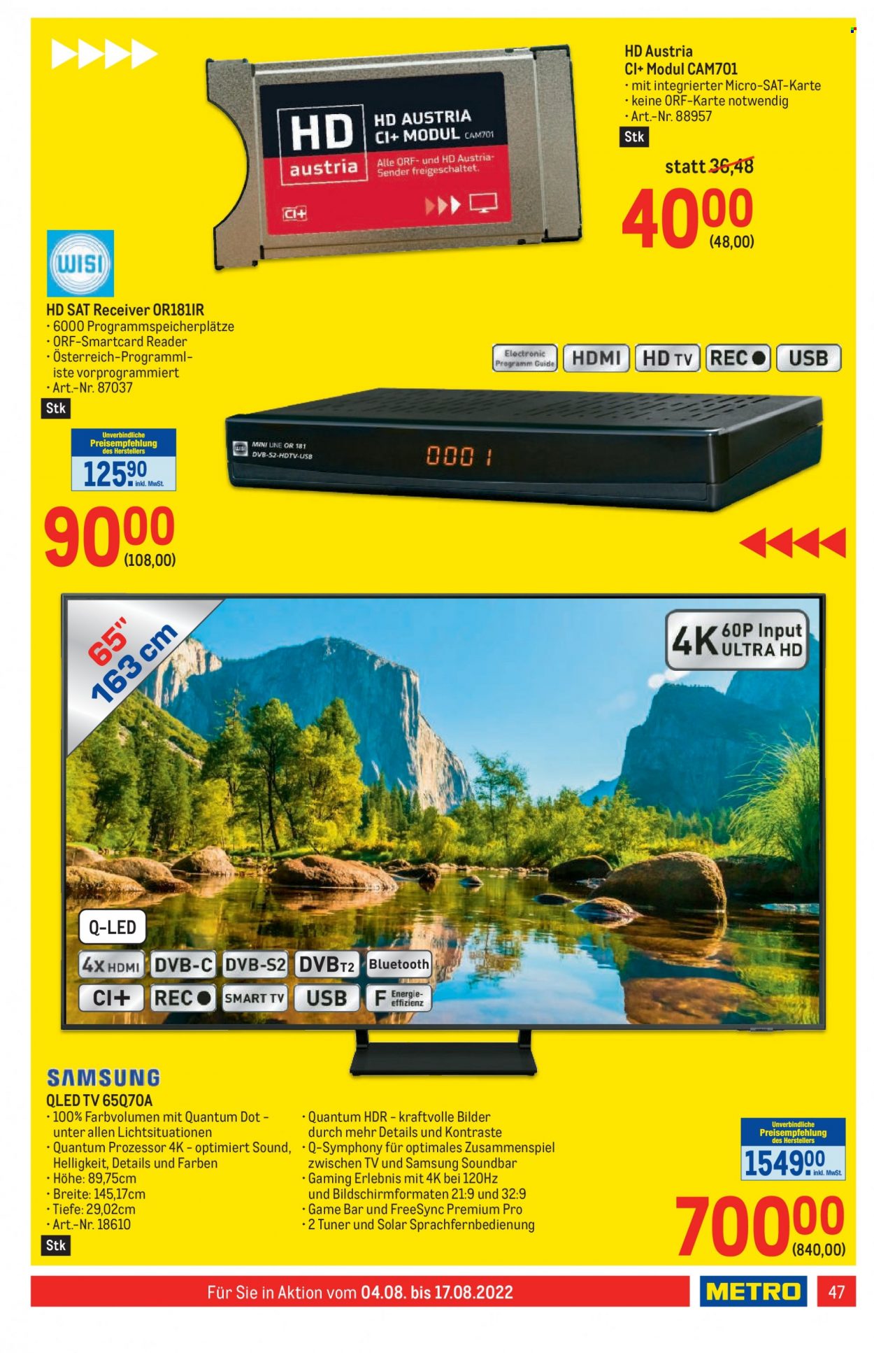Angebote Metro - 4.8.2022 - 17.8.2022. Seite 47