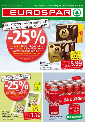 Angebote EUROSPAR - 28.7.2022 - 10.8.2022.