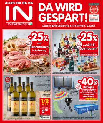 Angebote INTERSPAR - 4.8.2022 - 10.8.2022.