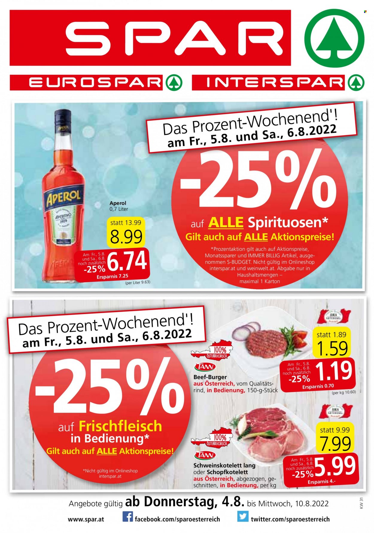 Angebote INTERSPAR - 4.8.2022 - 10.8.2022. Seite 1