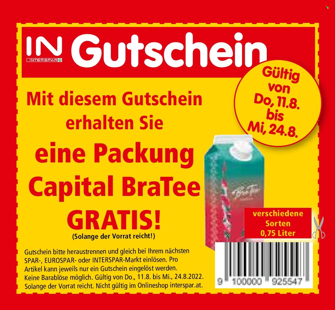 Angebote INTERSPAR - 11.8.2022 - 24.8.2022. Seite 1
