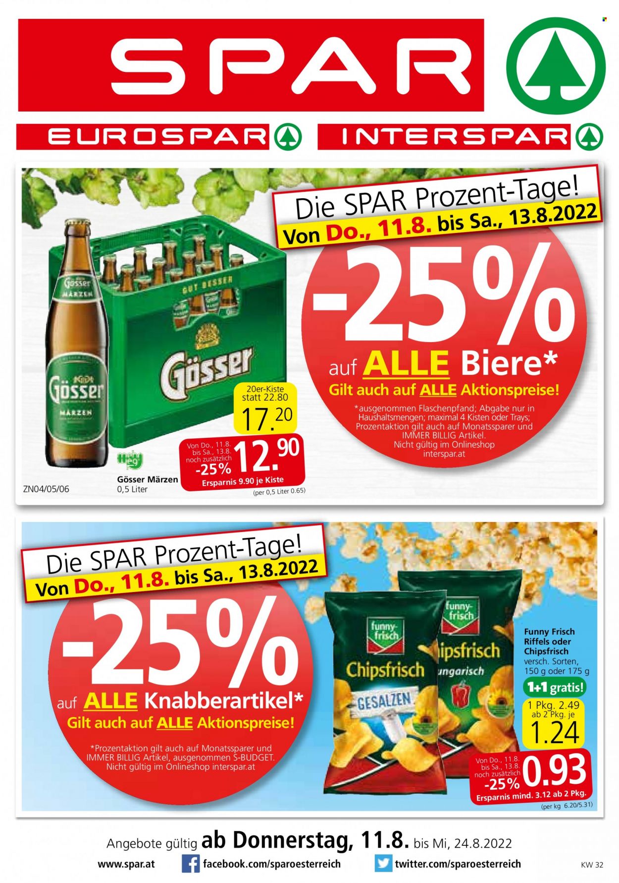 Angebote INTERSPAR - 11.8.2022 - 24.8.2022. Seite 1