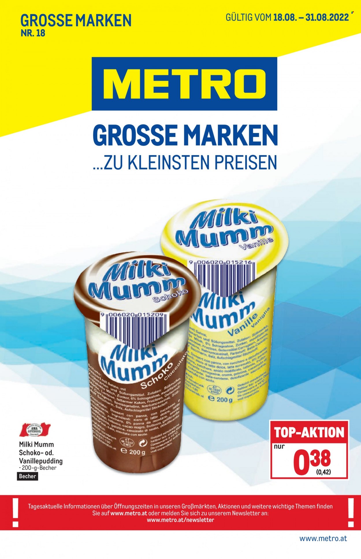 Angebote Metro - 18.8.2022 - 31.8.2022. Seite 1