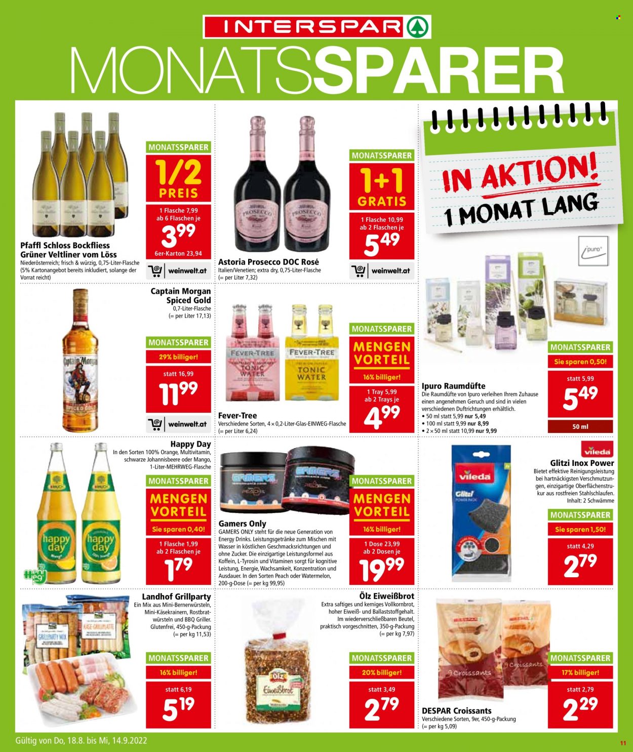 Angebote INTERSPAR - 18.8.2022 - 24.8.2022. Seite 11