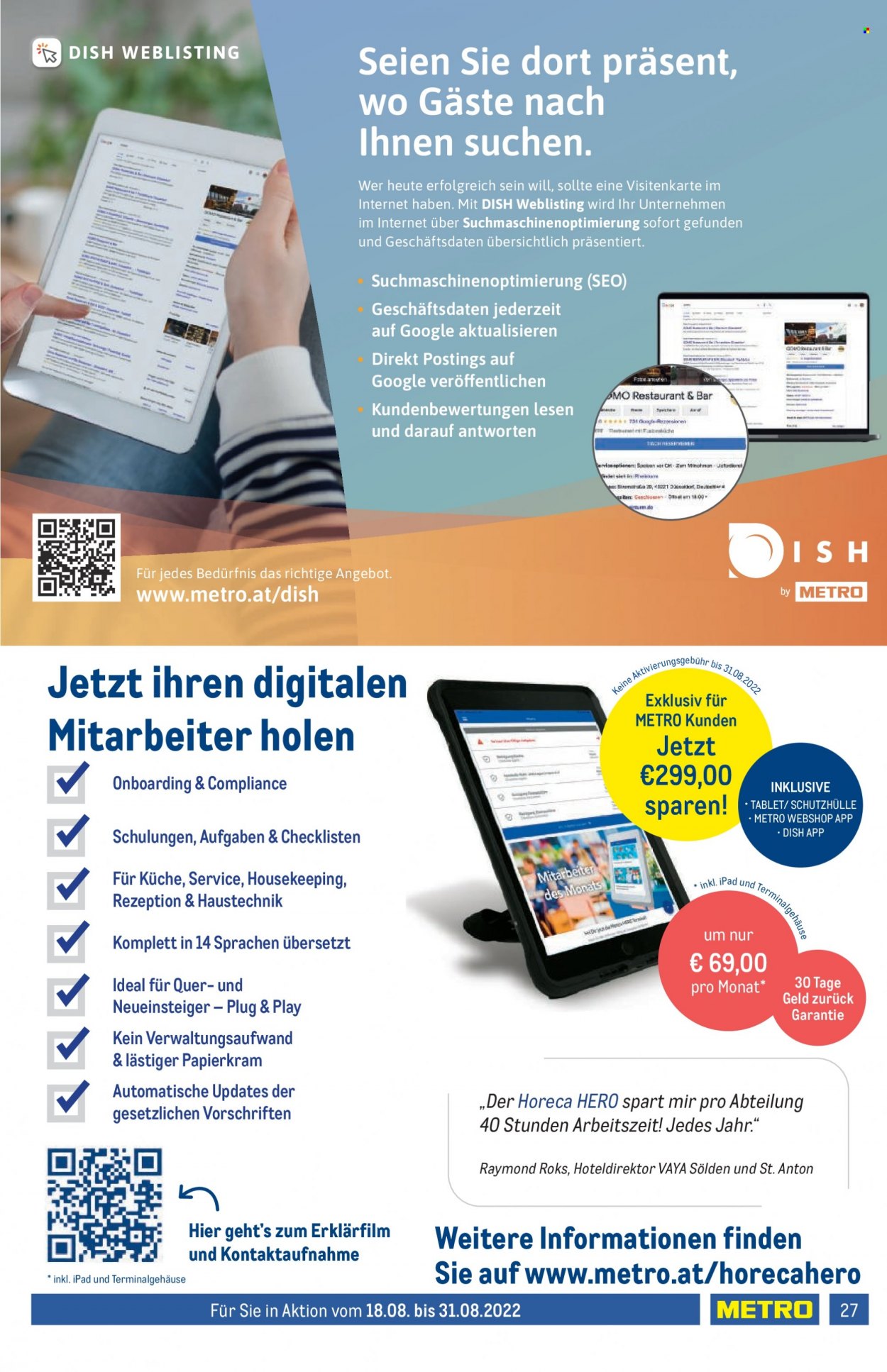 Angebote Metro - 18.8.2022 - 31.8.2022. Seite 27