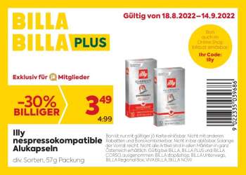 Angebote Billa - 18.8.2022 - 14.9.2022.