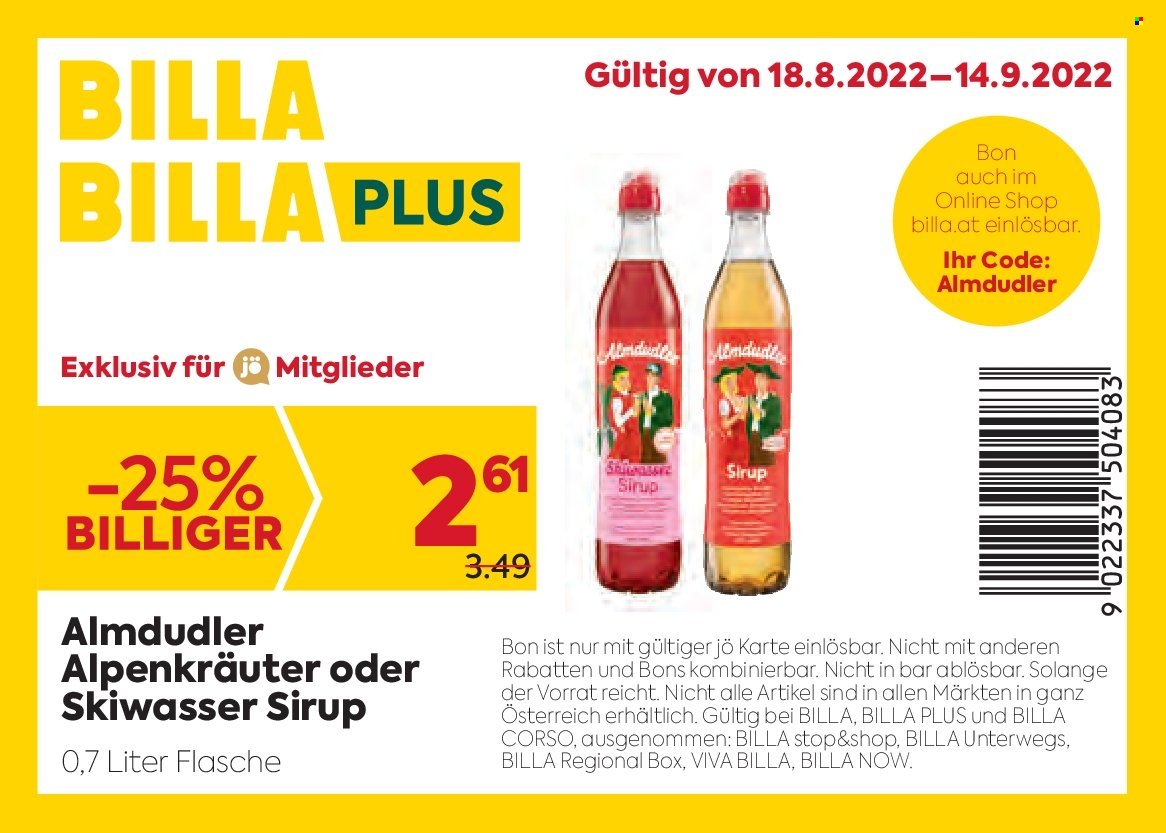 Angebote Billa - 18.8.2022 - 14.9.2022. Seite 3