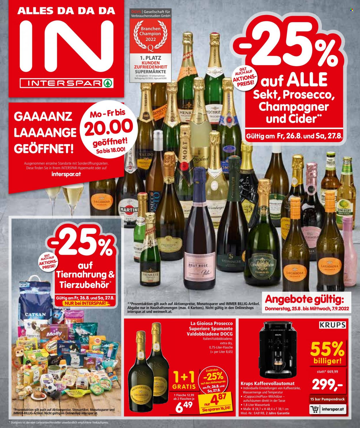 Angebote INTERSPAR - 25.8.2022 - 7.9.2022. Seite 1