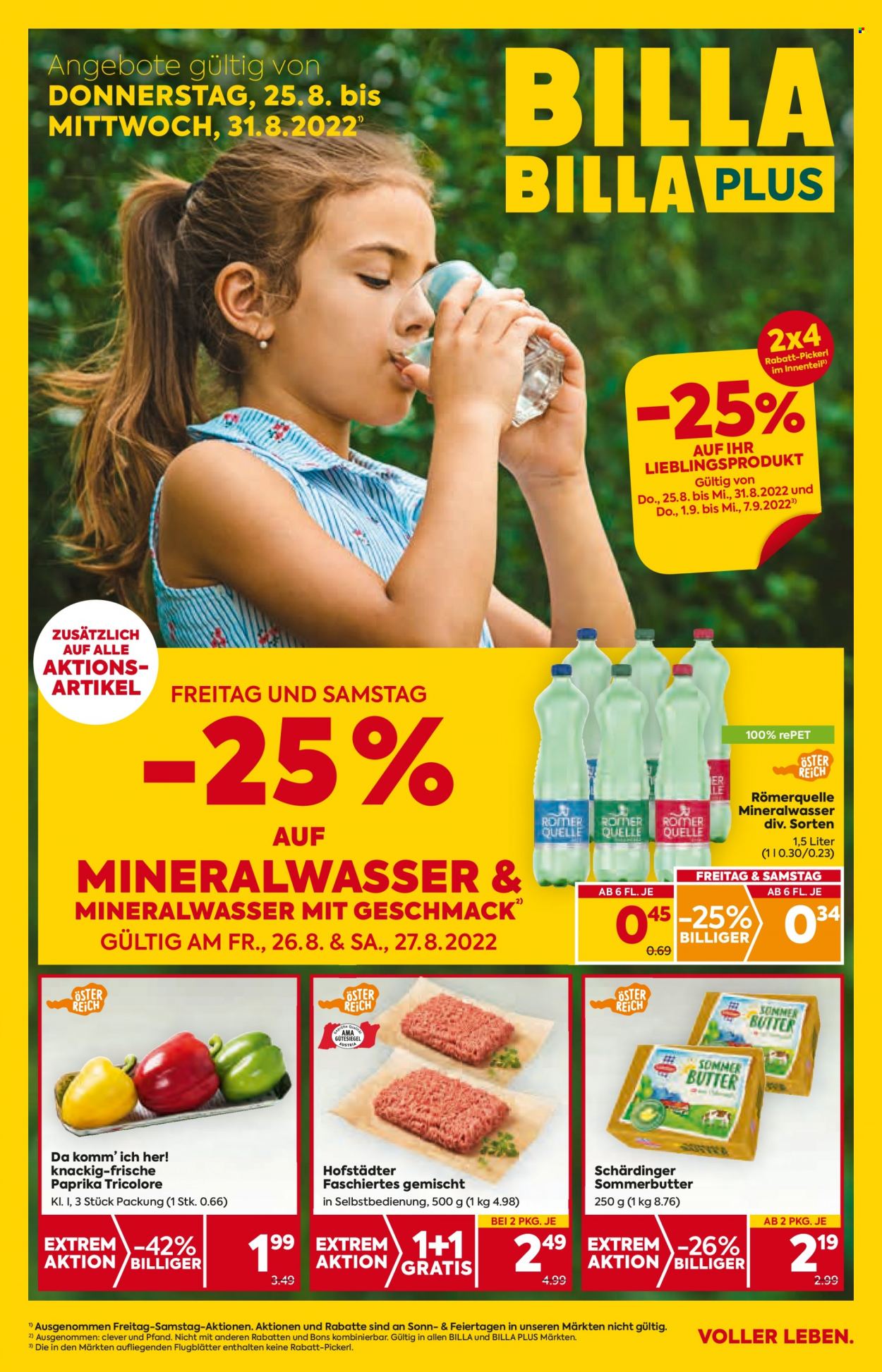 Angebote Billa - 25.8.2022 - 31.8.2022. Seite 1
