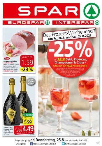 Angebote INTERSPAR - 25.8.2022 - 7.9.2022.