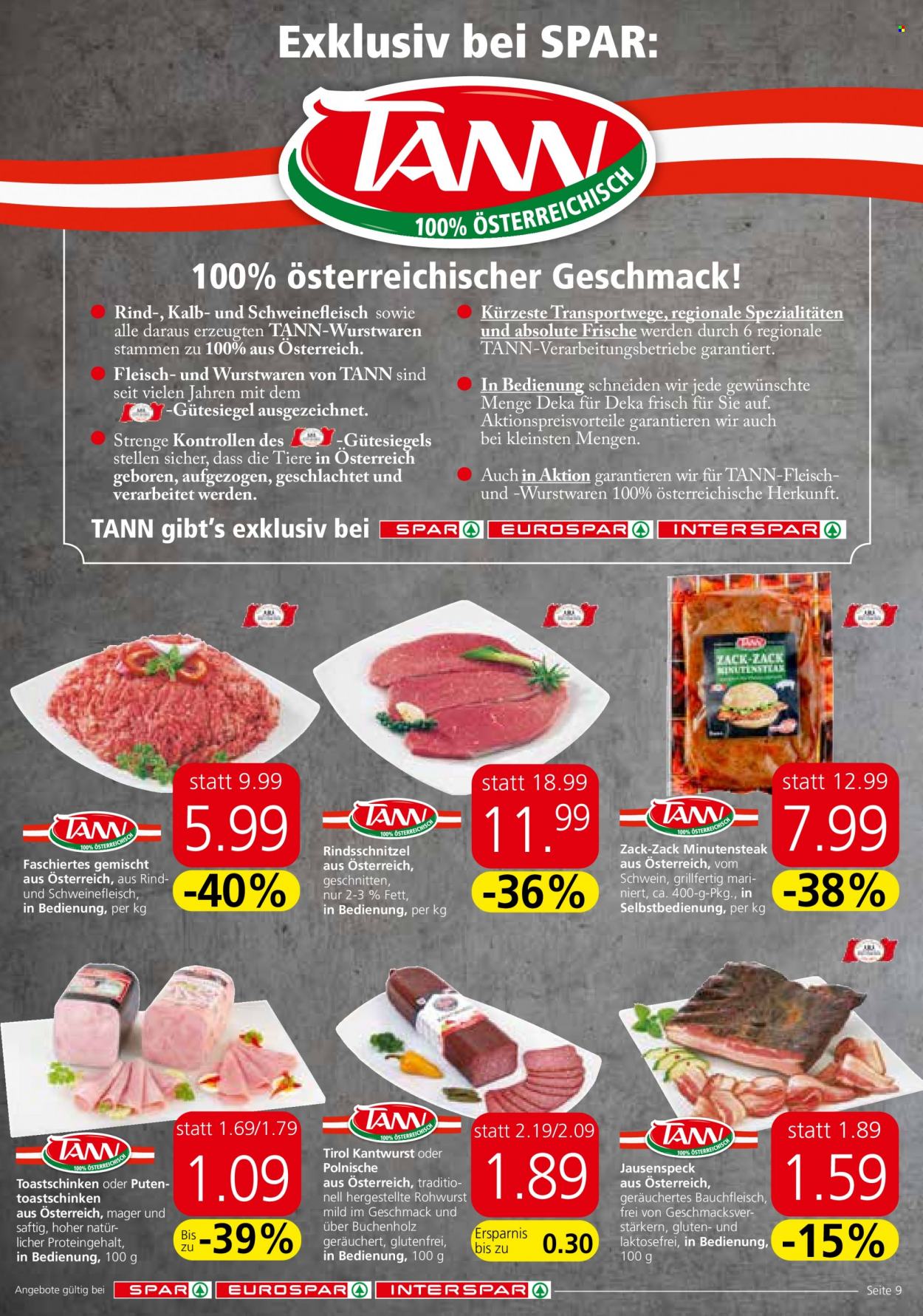 Angebote INTERSPAR - 25.8.2022 - 7.9.2022. Seite 9