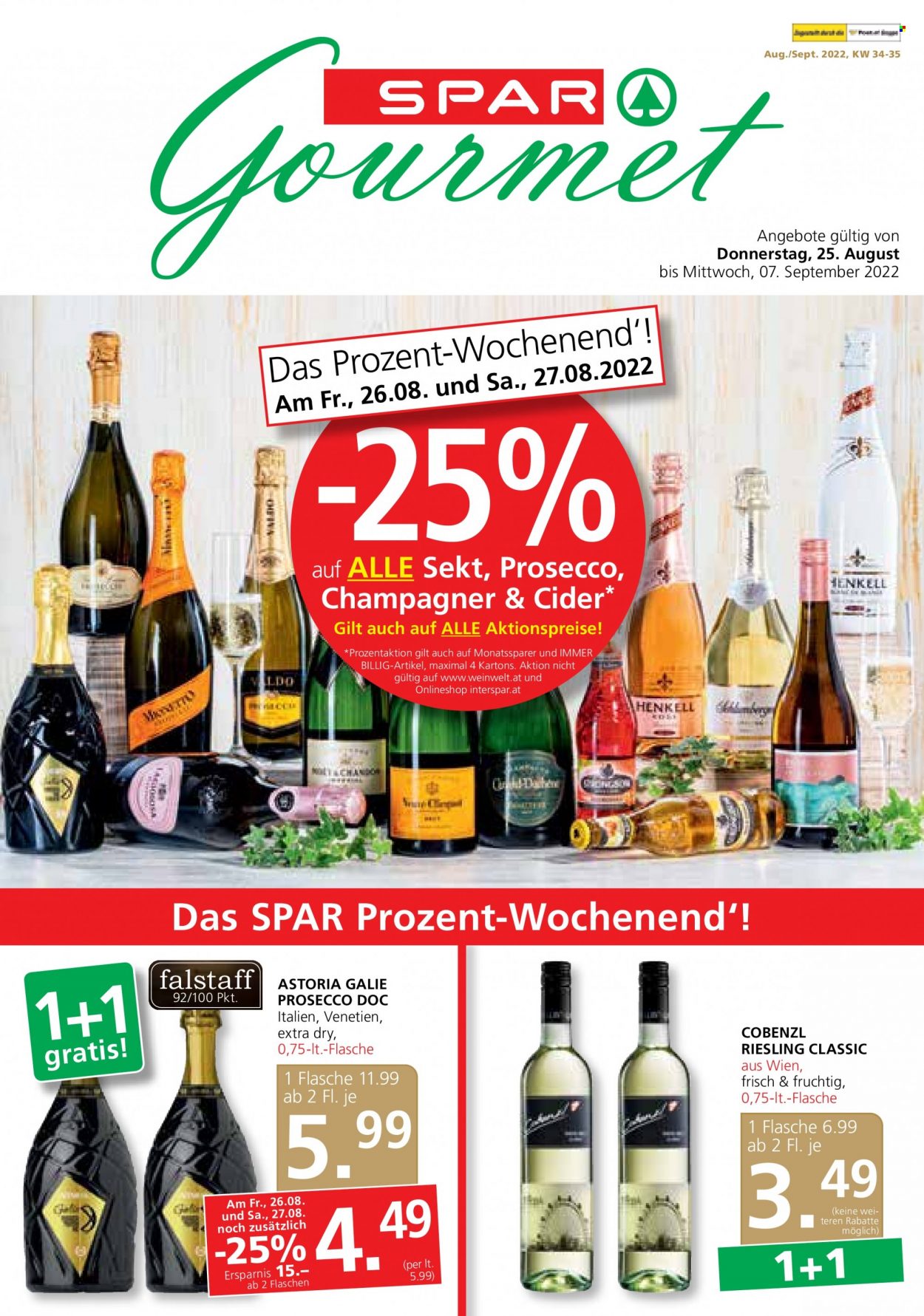 Angebote SPAR - 25.8.2022 - 7.9.2022. Seite 1