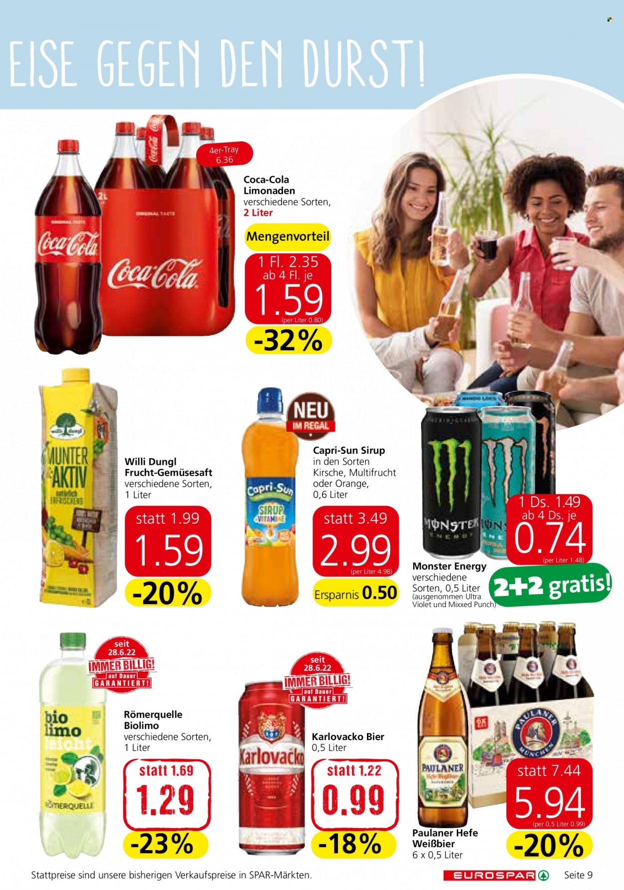 Angebote EUROSPAR - 25.8.2022 - 7.9.2022. Seite 9