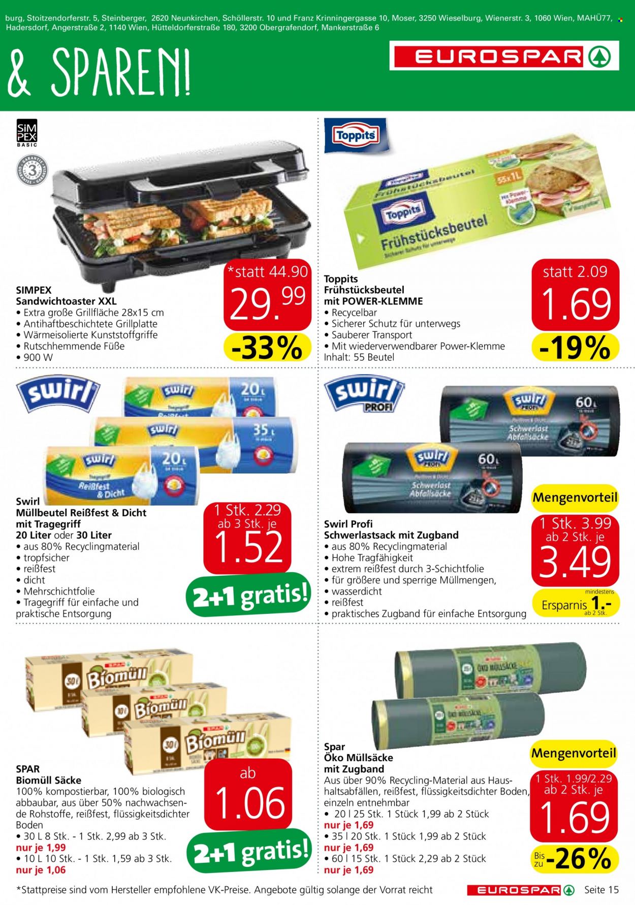 Angebote EUROSPAR - 25.8.2022 - 7.9.2022. Seite 15