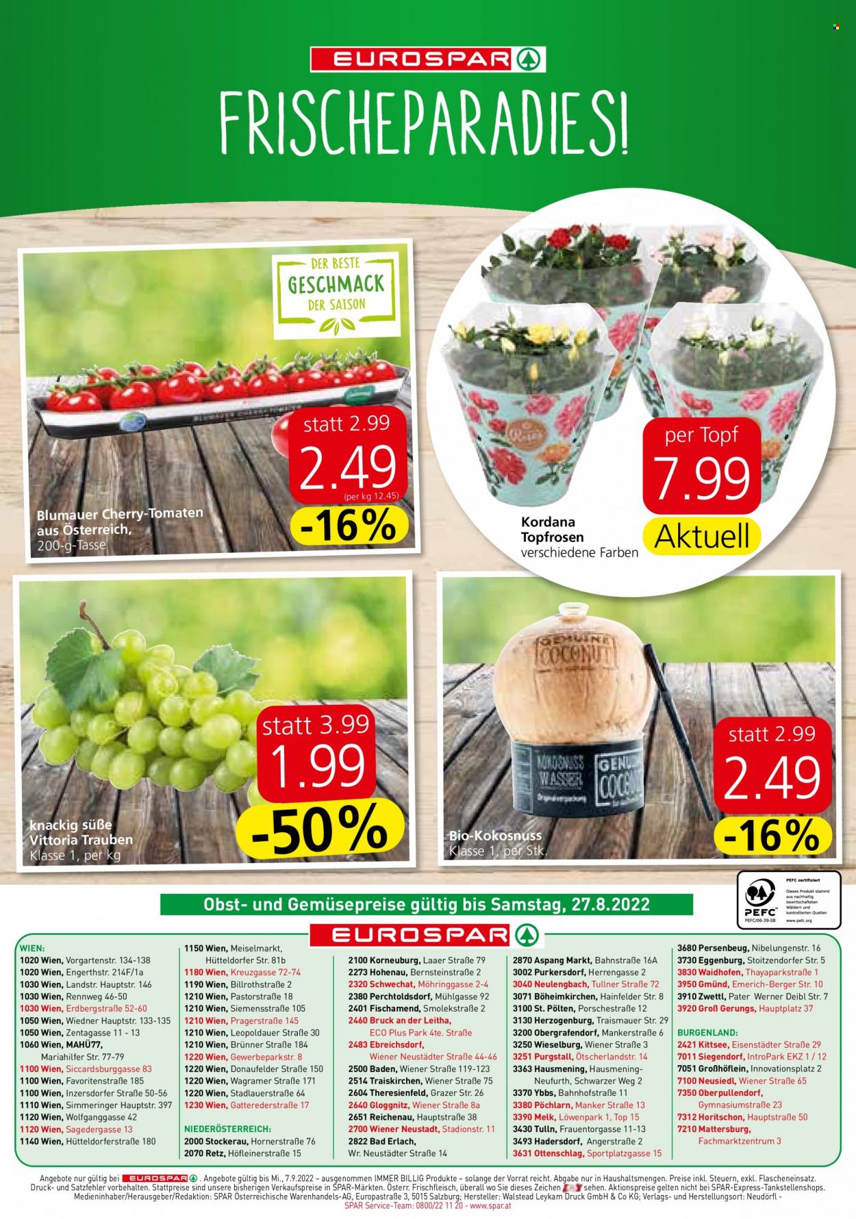 Angebote EUROSPAR - 25.8.2022 - 7.9.2022. Seite 16