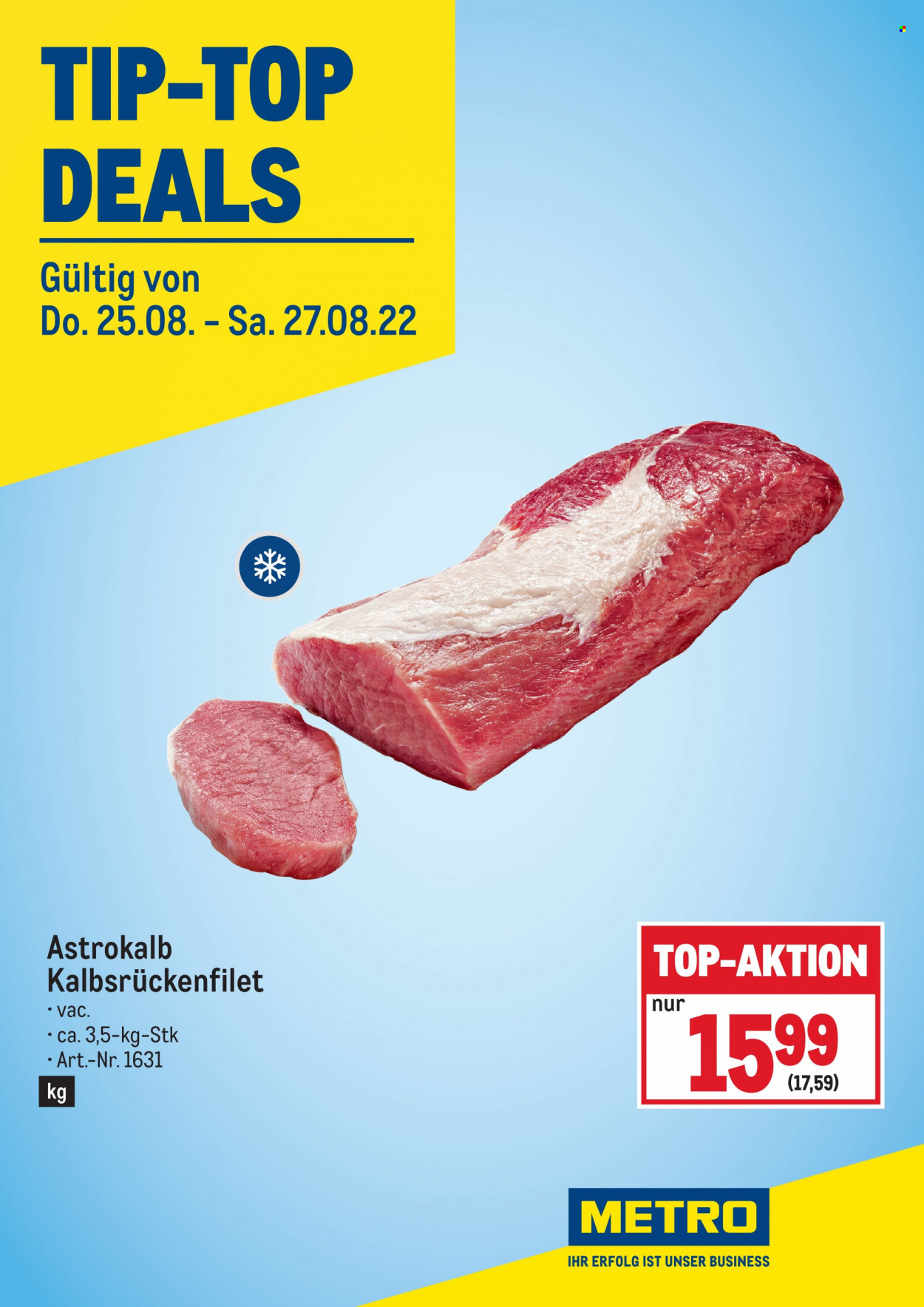 Angebote Metro - 25.8.2022 - 27.8.2022. Seite 1