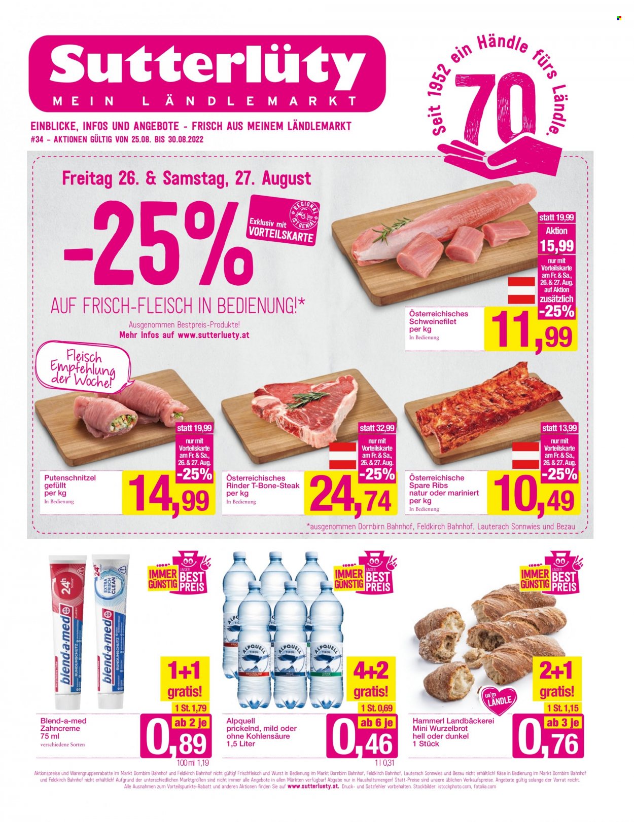 Angebote Sutterlüty - 25.8.2022 - 30.8.2022. Seite 1