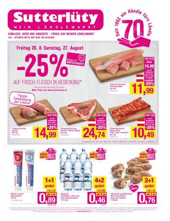 Angebote Sutterlüty - 25.8.2022 - 30.8.2022.