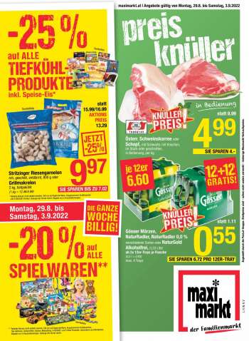 Angebote Maximarkt - 29.8.2022 - 3.9.2022.