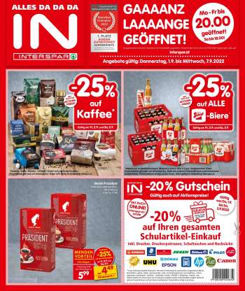 Angebote INTERSPAR - 1.9.2022 - 7.9.2022.