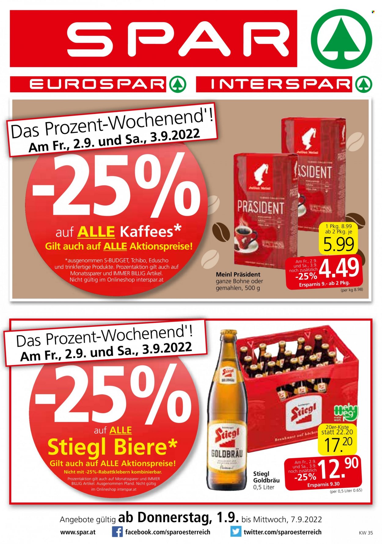 Angebote SPAR - 1.9.2022 - 7.9.2022. Seite 1