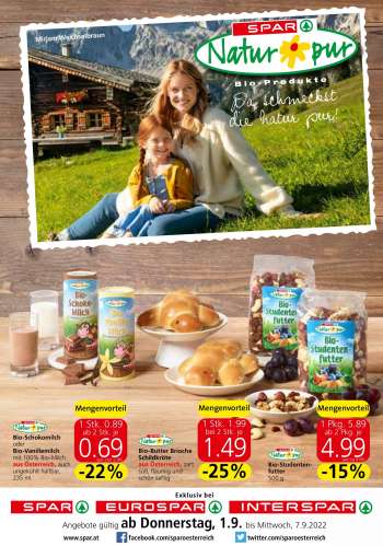 Angebote EUROSPAR - 1.9.2022 - 7.9.2022.