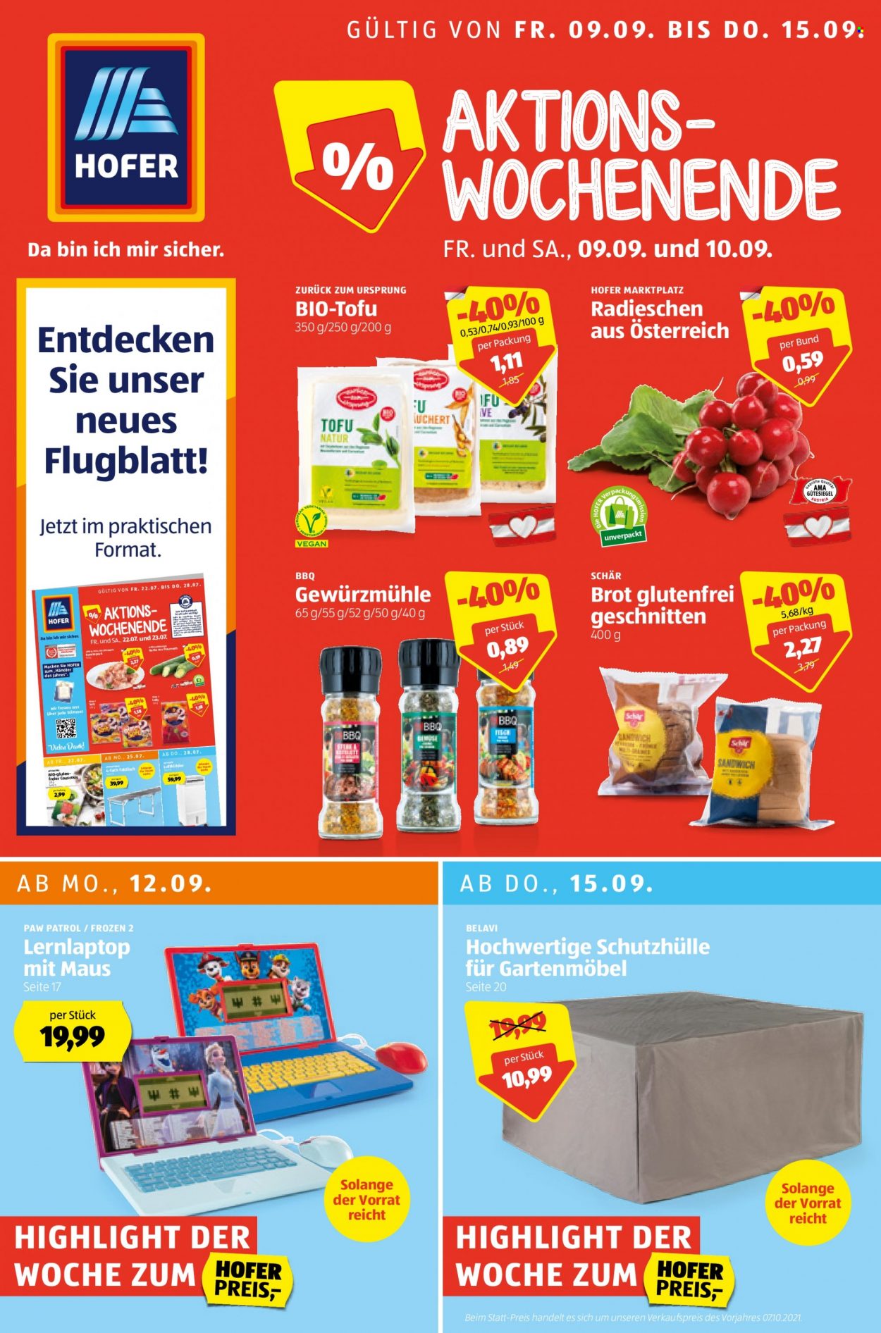 Angebote Hofer - 9.9.2022 - 15.9.2022. Seite 1