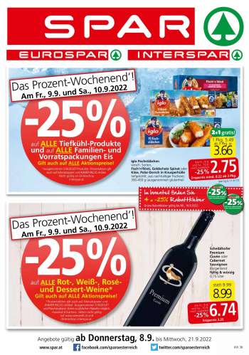 Angebote SPAR - 8.9.2022 - 21.9.2022.