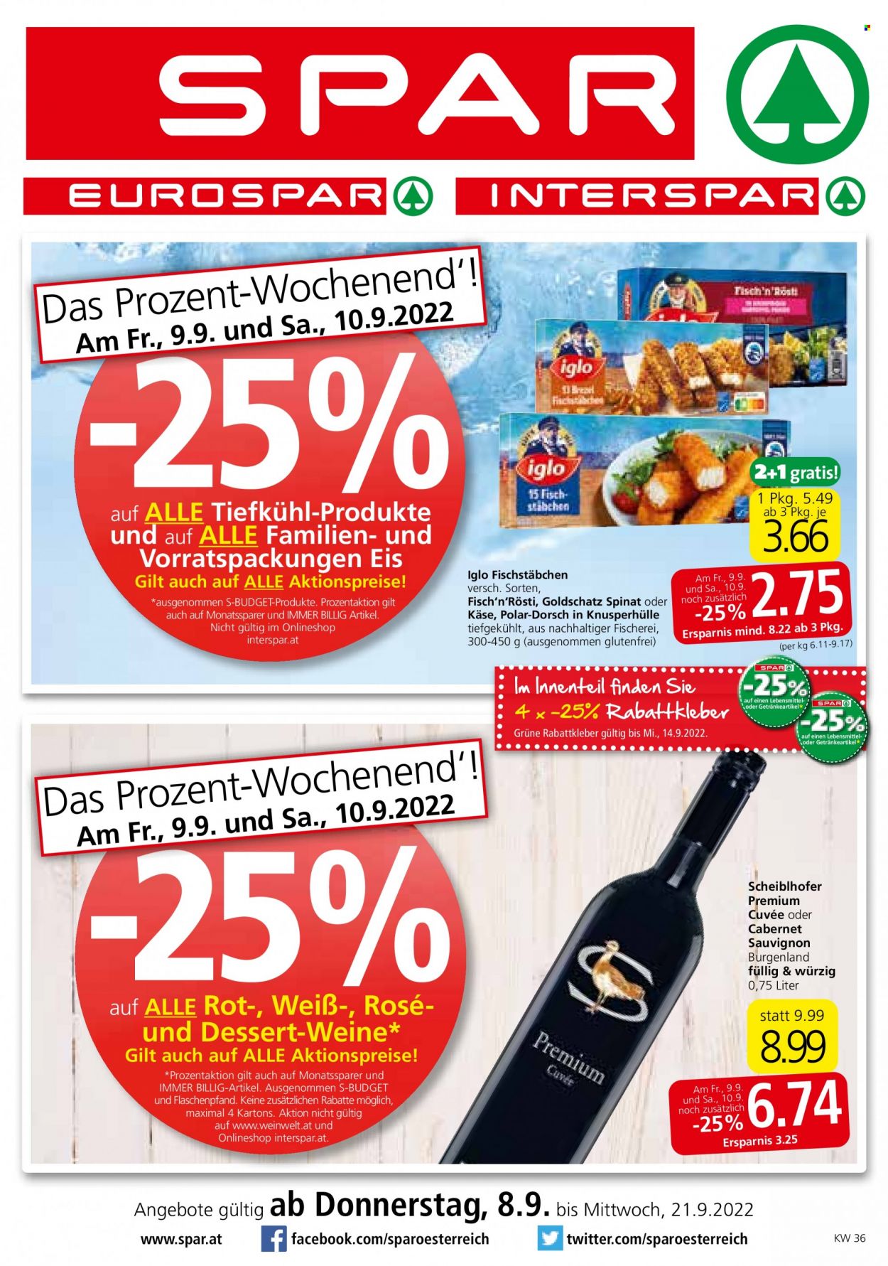 Angebote EUROSPAR - 8.9.2022 - 21.9.2022. Seite 1