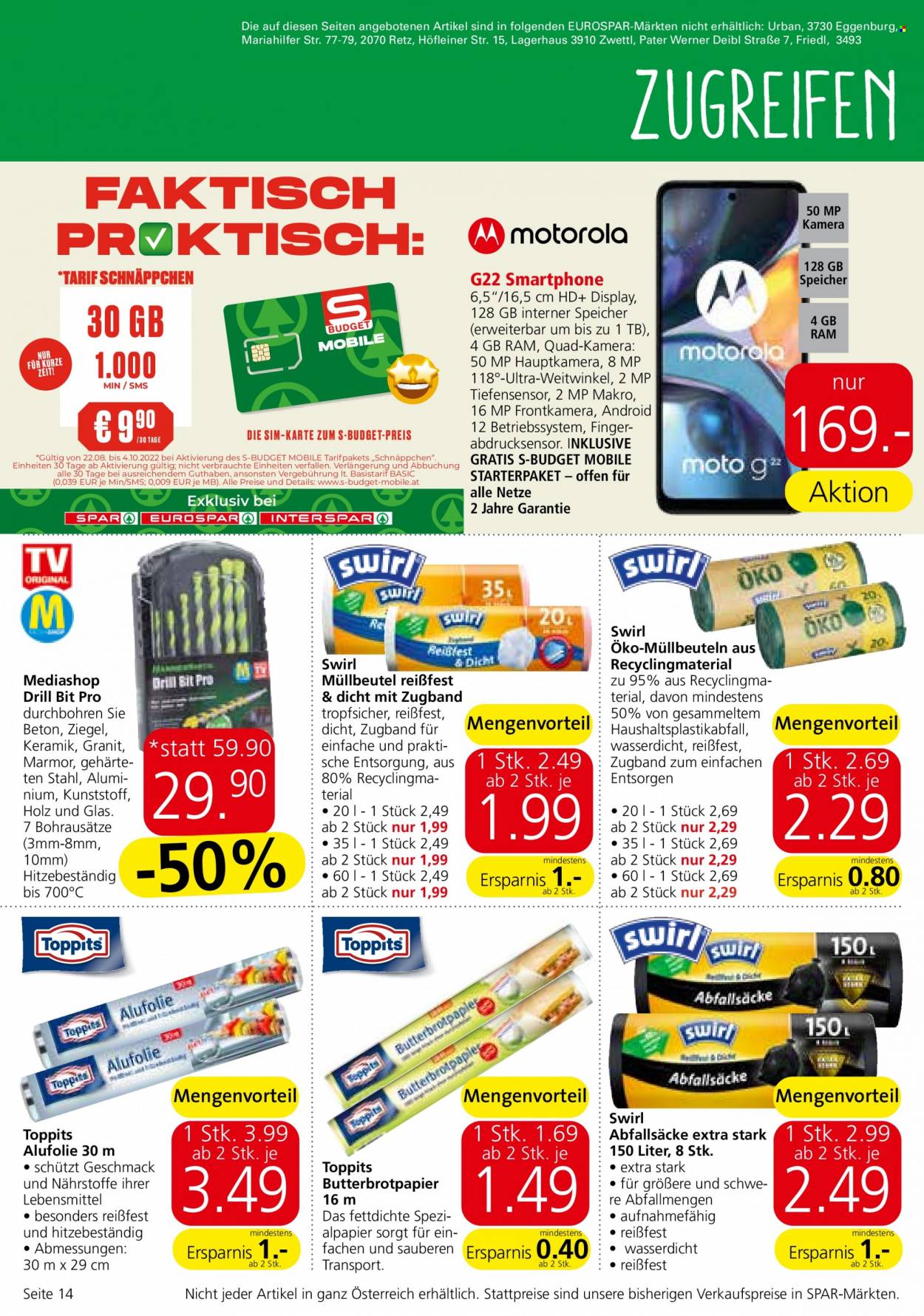 Angebote EUROSPAR - 8.9.2022 - 21.9.2022. Seite 14