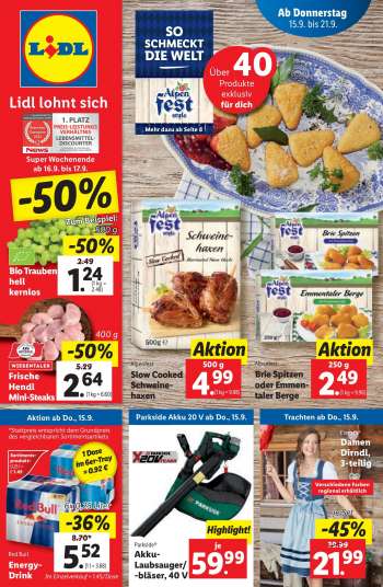 Angebote Lidl - 15.9.2022 - 21.9.2022.