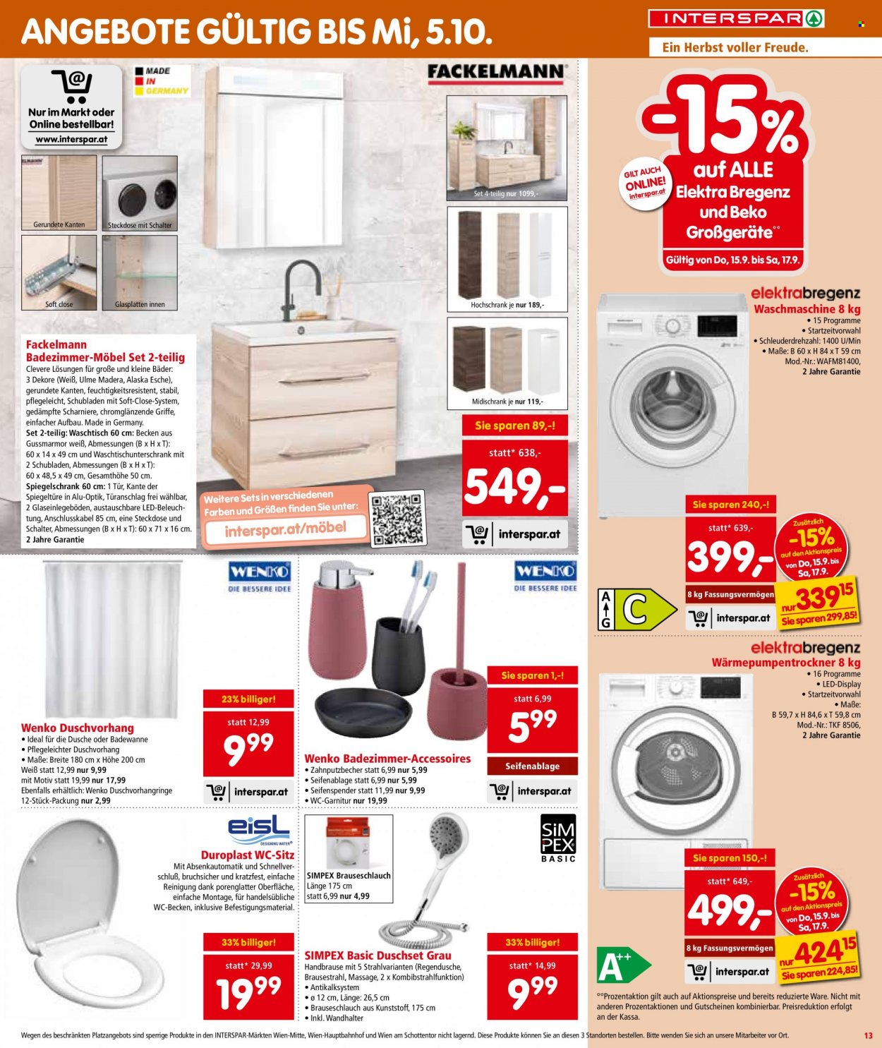 Angebote INTERSPAR - 15.9.2022 - 21.9.2022. Seite 13