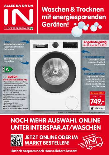 Angebote INTERSPAR - 15.9.2022 - 9.11.2022.