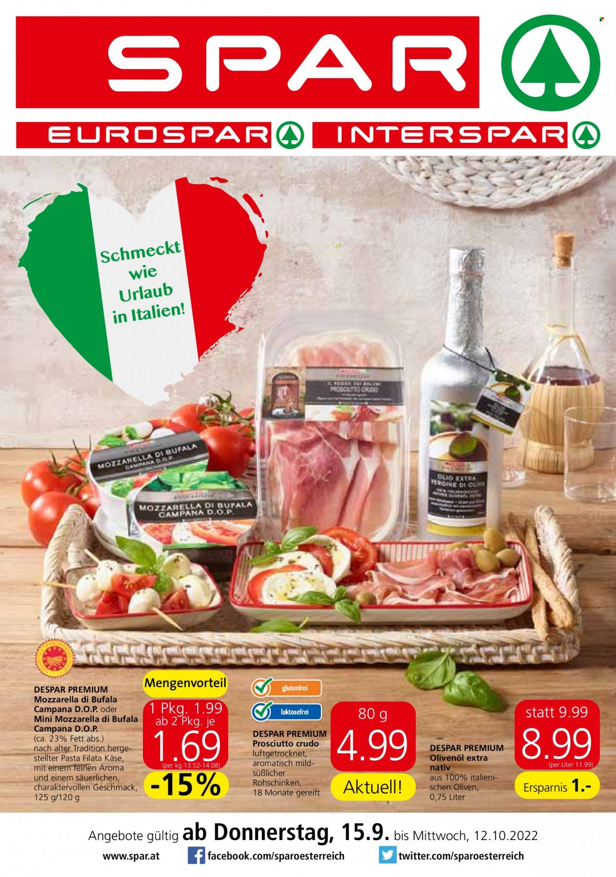 Angebote INTERSPAR - 15.9.2022 - 12.10.2022. Seite 1