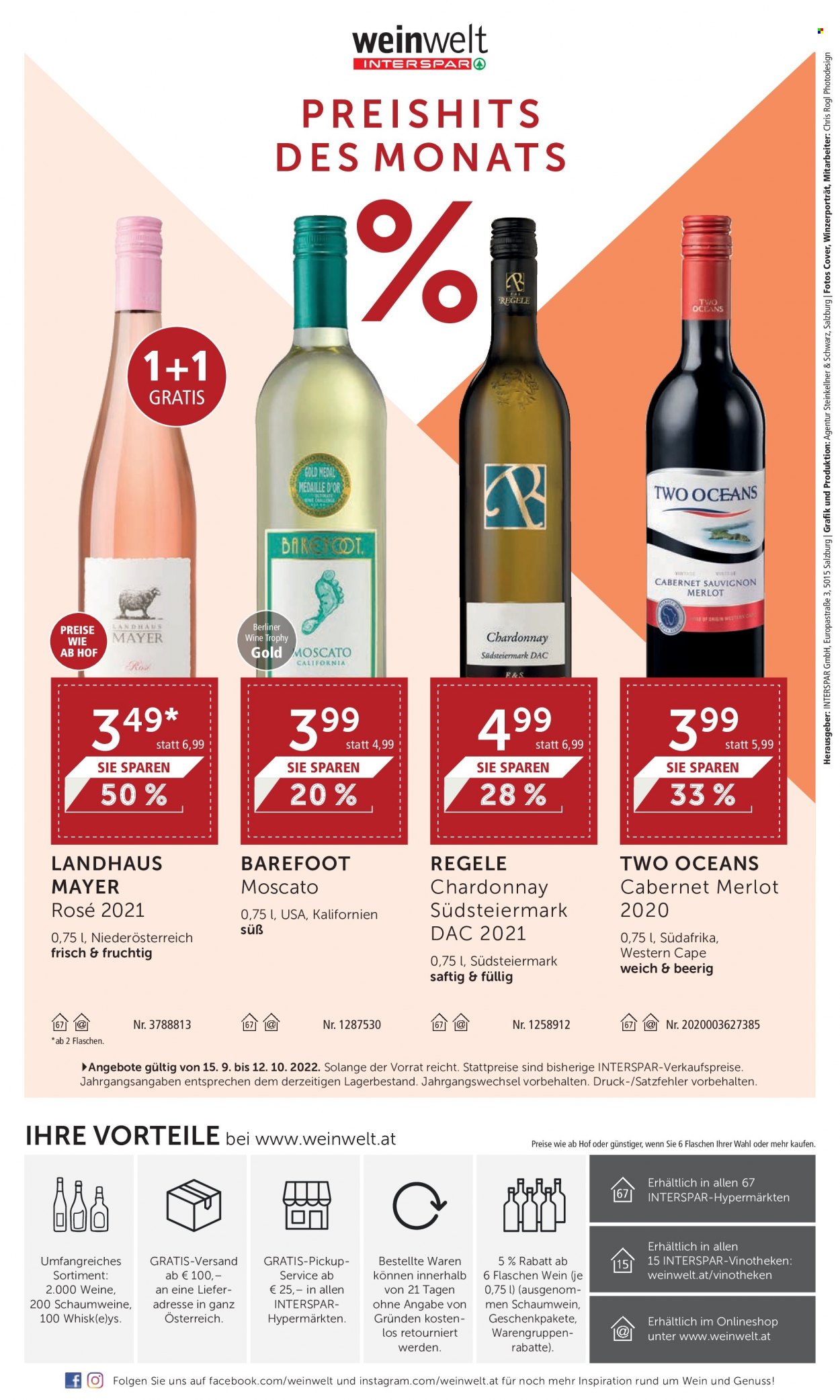 Angebote INTERSPAR - 15.9.2022 - 12.10.2022. Seite 32