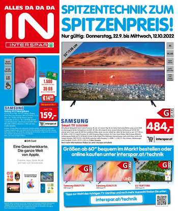 Angebote INTERSPAR - 22.9.2022 - 12.10.2022.