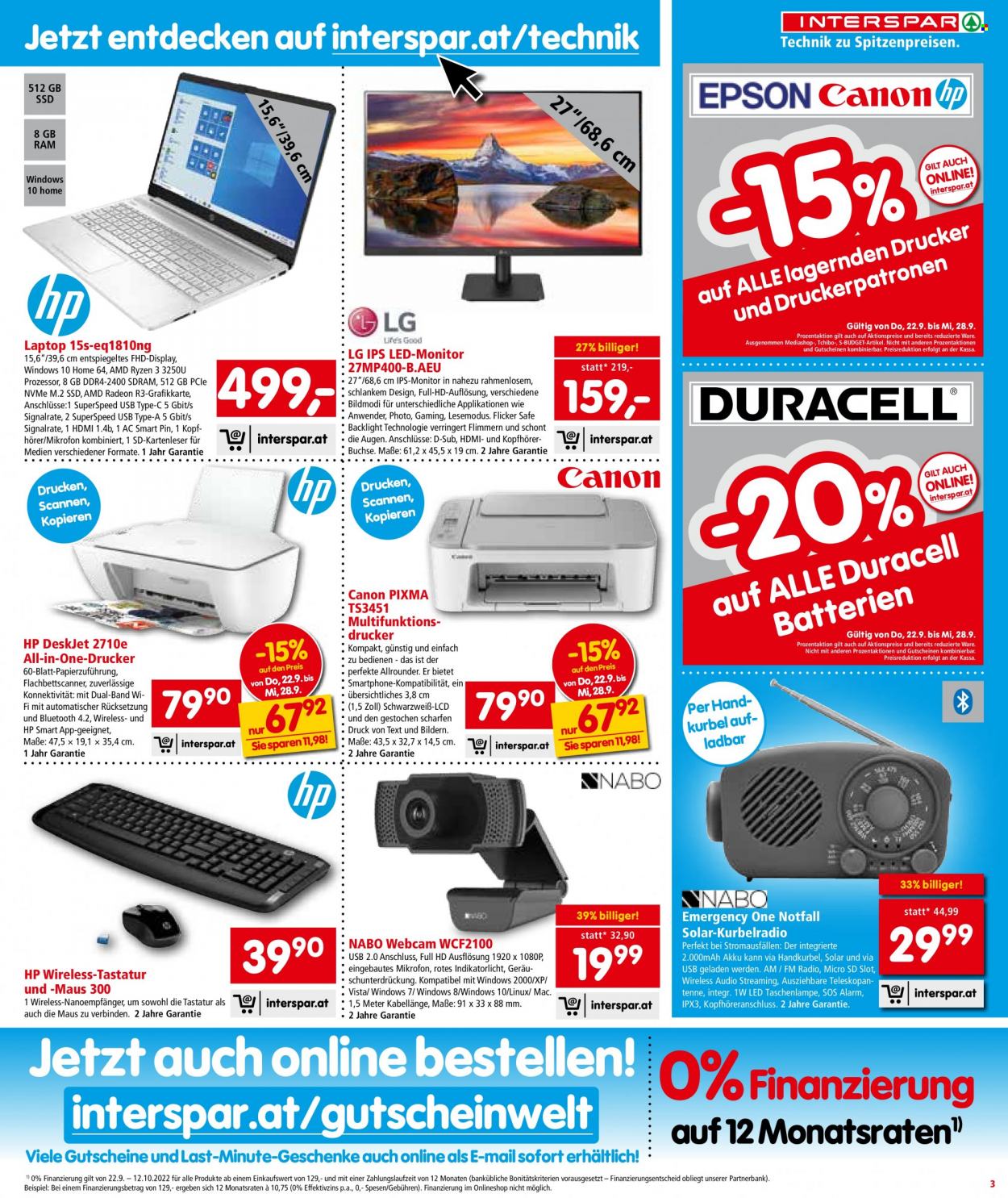 Angebote INTERSPAR - 22.9.2022 - 12.10.2022. Seite 3