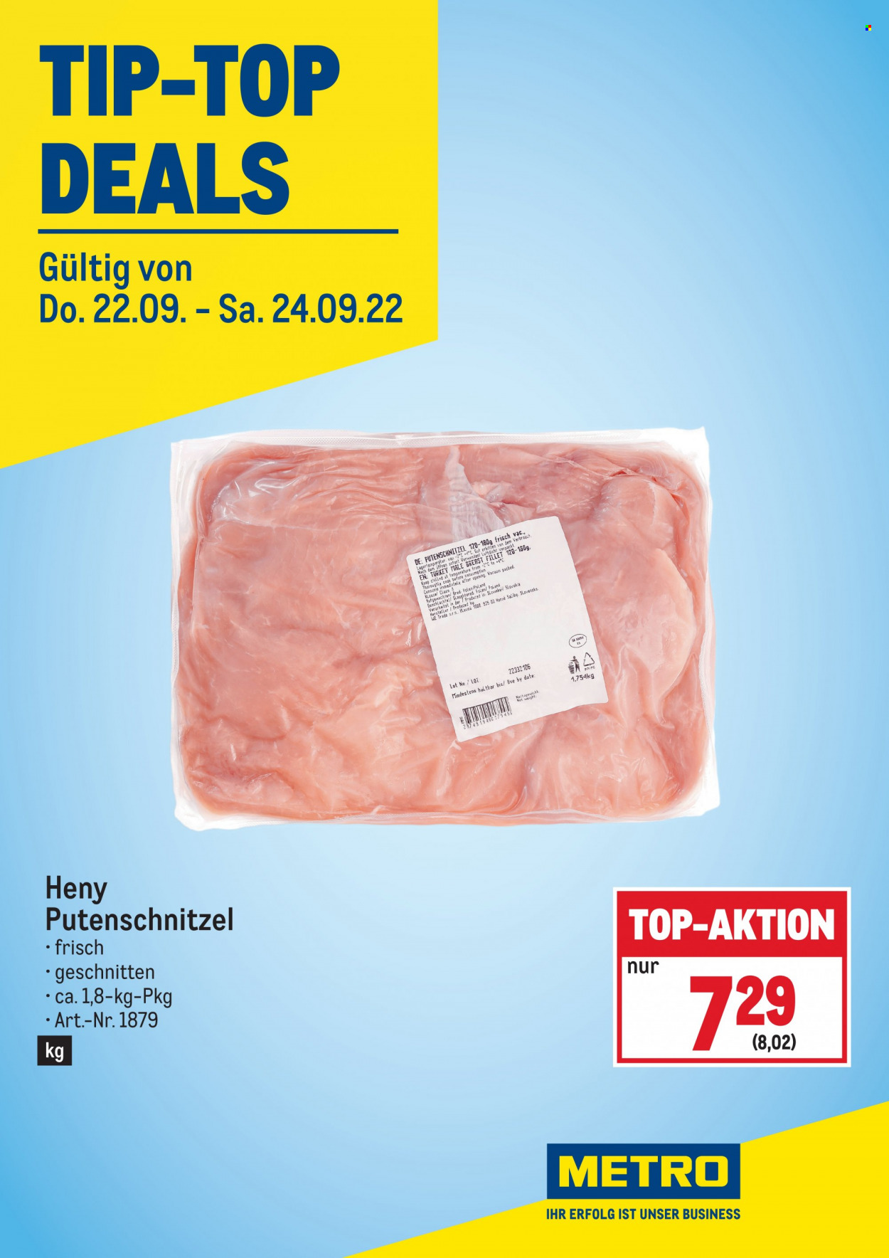 Angebote Metro - 22.9.2022 - 24.9.2022. Seite 1