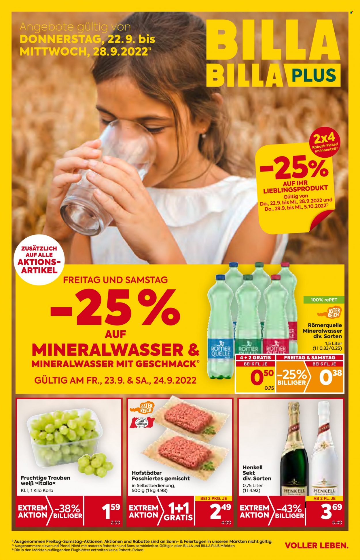 Angebote Billa - 22.9.2022 - 28.9.2022. Seite 1