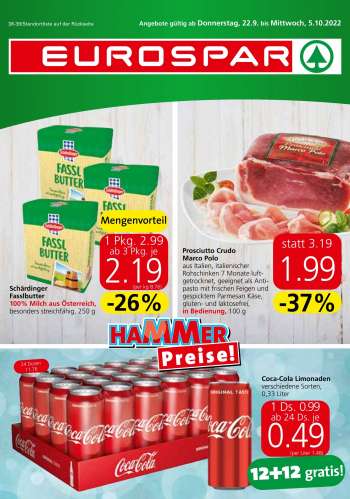 Angebote EUROSPAR - 22.9.2022 - 5.10.2022.