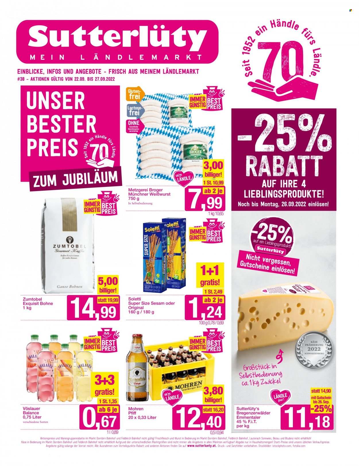 Angebote Sutterlüty - 22.9.2022 - 27.9.2022. Seite 1