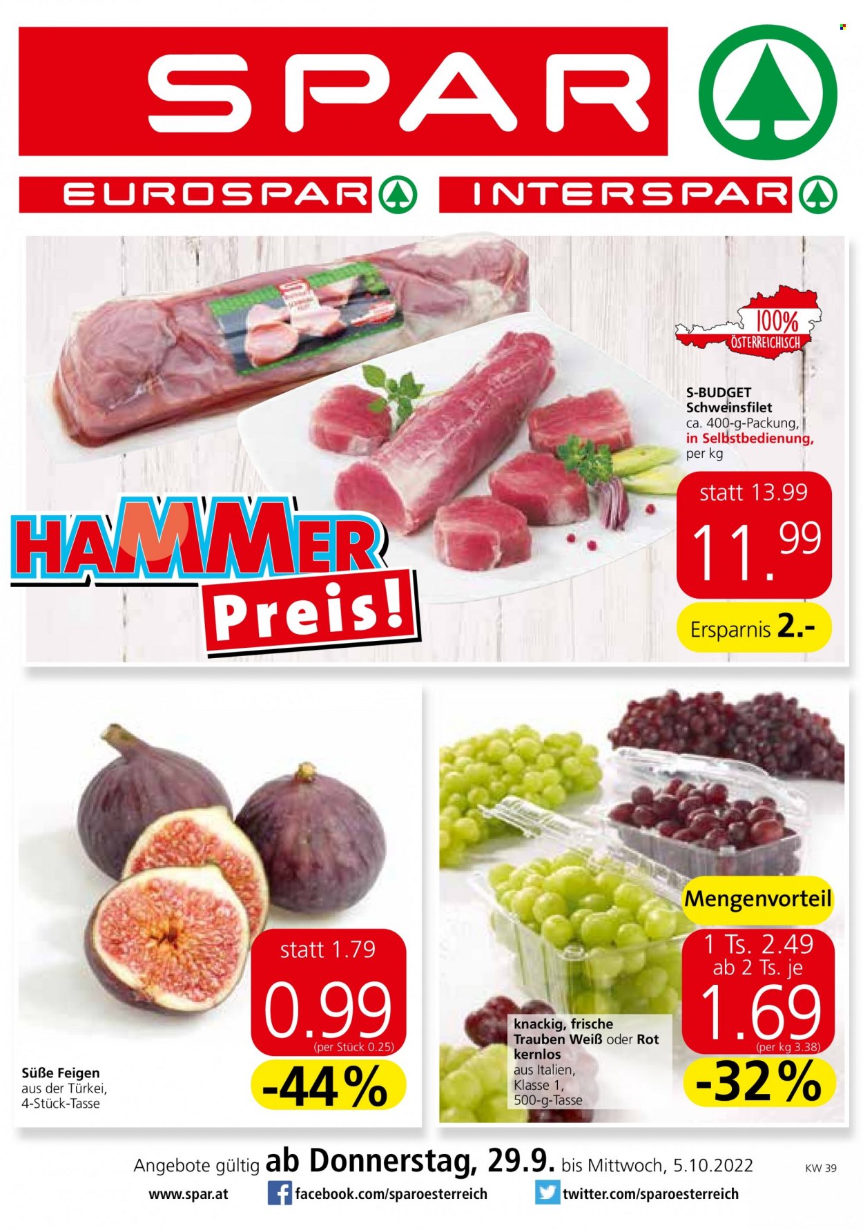 Angebote INTERSPAR - 29.9.2022 - 5.10.2022. Seite 1