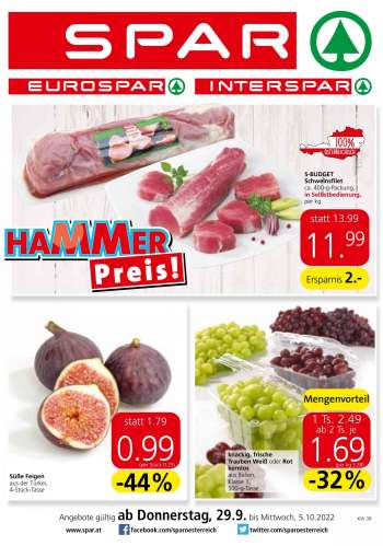 Angebote INTERSPAR - 29.9.2022 - 5.10.2022.