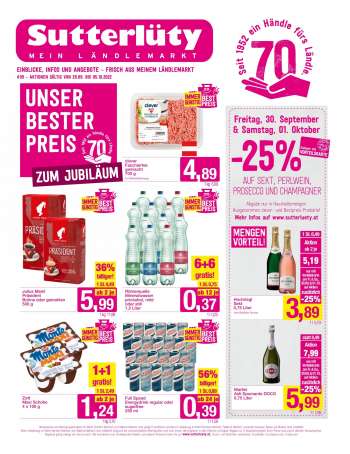 Angebote Sutterlüty - 29.9.2022 - 5.10.2022.